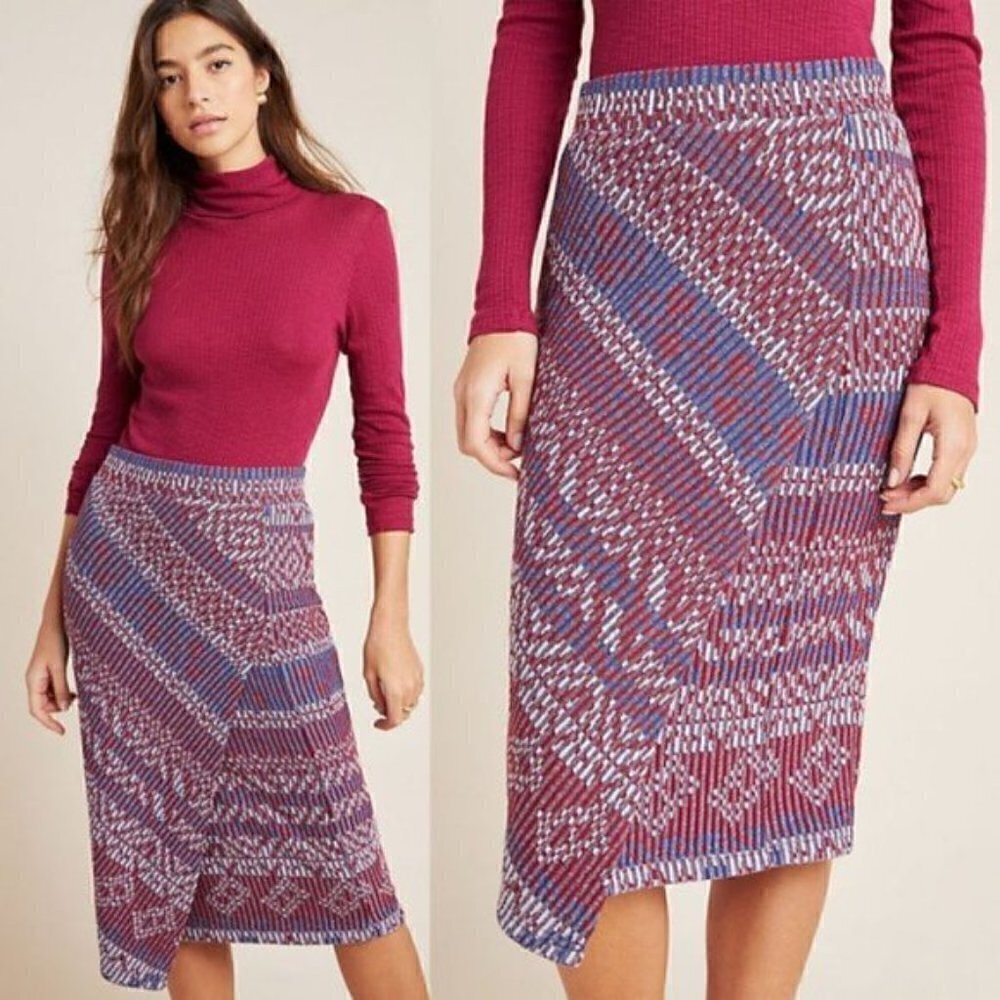 New Anthropologie Maeve Carolina Knit Pencil Skirt Size Small